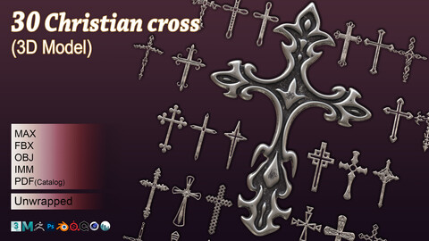 30 Christian cross 3D model Vol 4