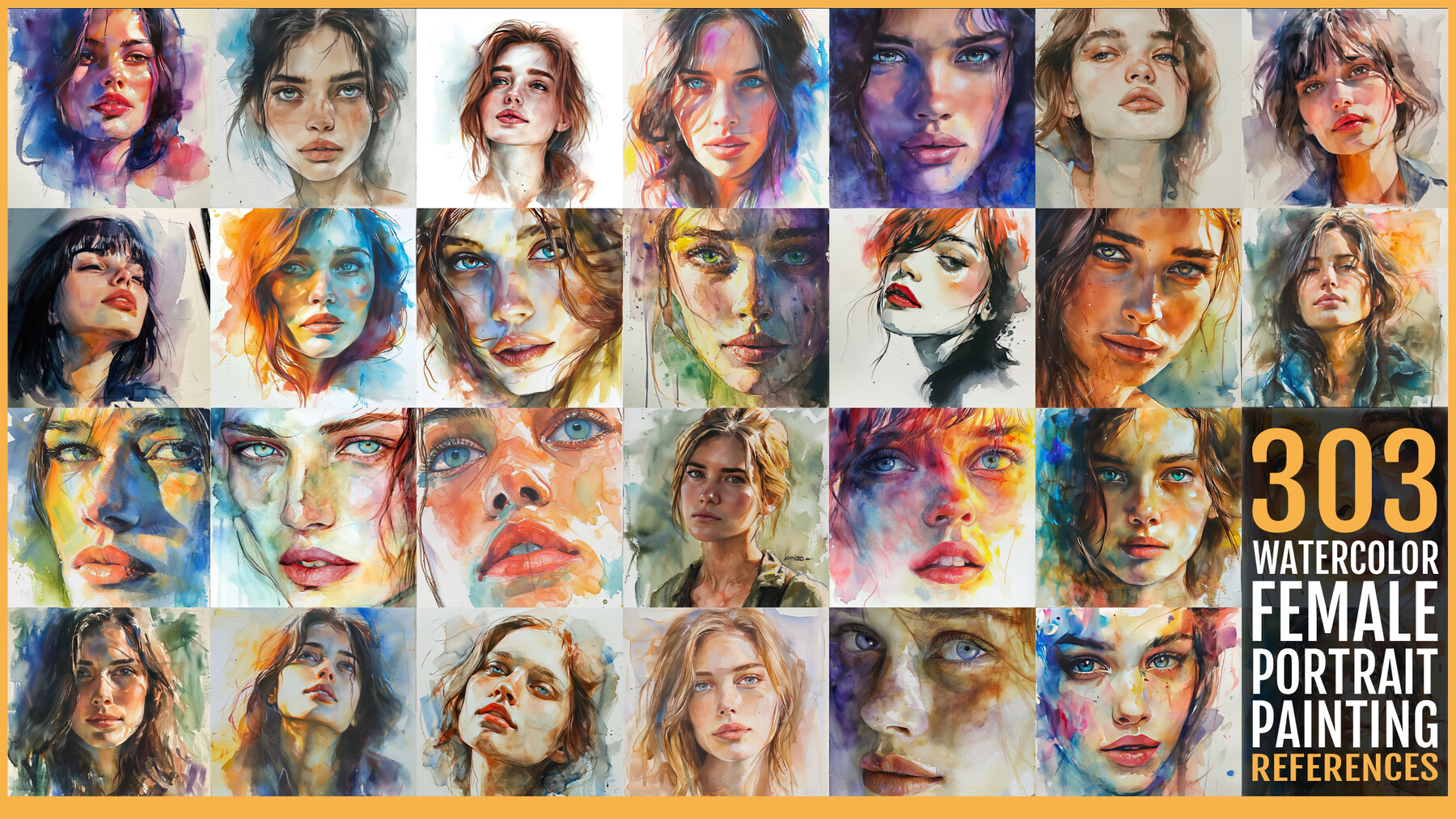 ArtStation - 303 Watercolor Female Portrait Painting | Artworks