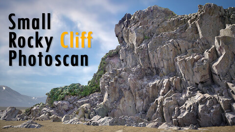 Small Rocky Cliff Photogrammetry Scan + Chisel Brush Bundle Vol.1