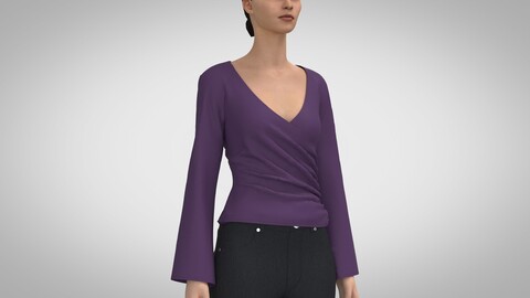 Draped Raglan Shirt, Marvelous Designer, Clo +obj, fbx