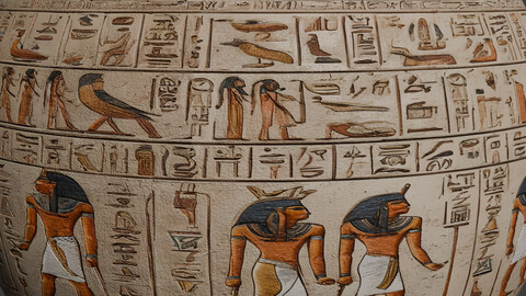 Ancient Egypt Hieroglyphs Seamless PBR Texture - VOL 1 - 3