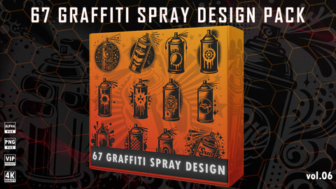 67 GRAFFITI SPRAY DESIGN ( PNG & ALPHA ) 4K QUALITY