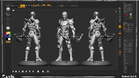 Printer 3D STL Hard Surface Robot Sci-fi Cyber