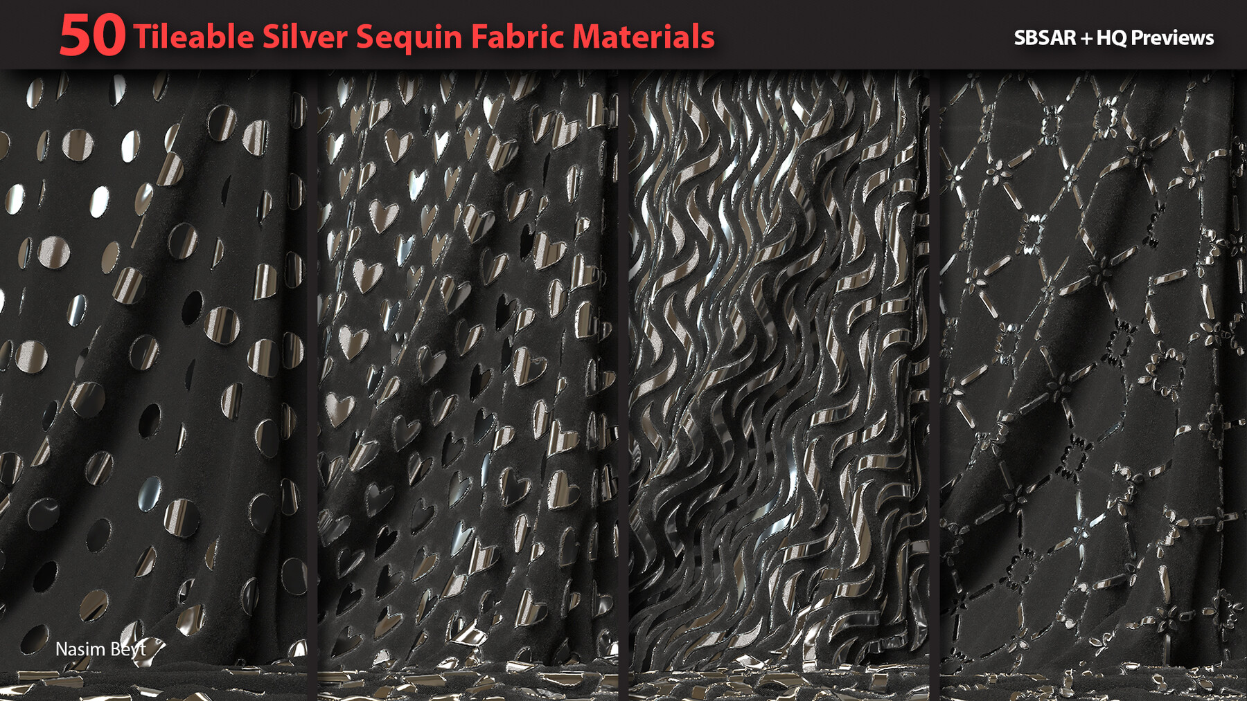 Silver Sequins PBR Texture