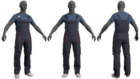 Mens Overall (Marvelous Designer / Clo 3D project)