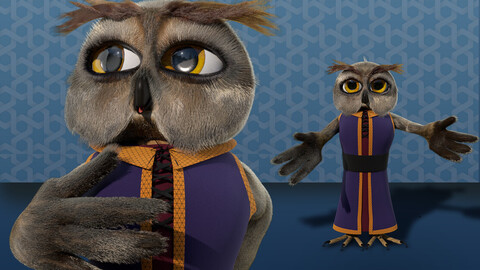 Cartoon Owl Rigged