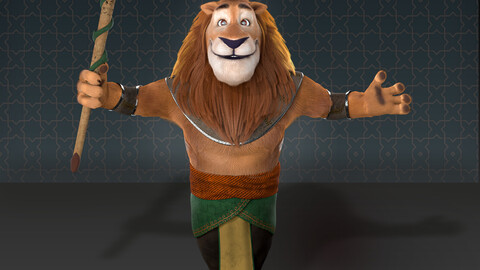 Cartoon Lion Rigged