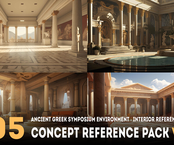 ArtStation - 205 arts - Ancient Greek Symposium Environment - Interior ...