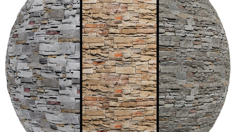 FB647 Quick Fit Faux Wall Panels stone covering | 3MAT | 4k | seamless | PBR