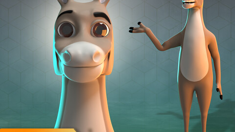 Stylized Male Donkey Rigged