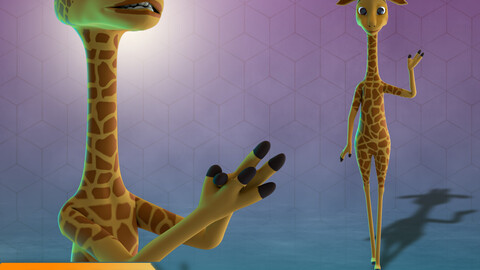 Stylized Giraffe Rigged