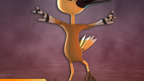 Stylized Hoopoe Rigged