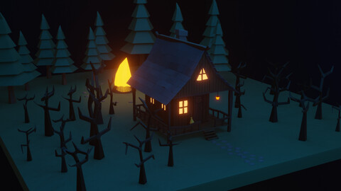 Low Poly Witch Cabin