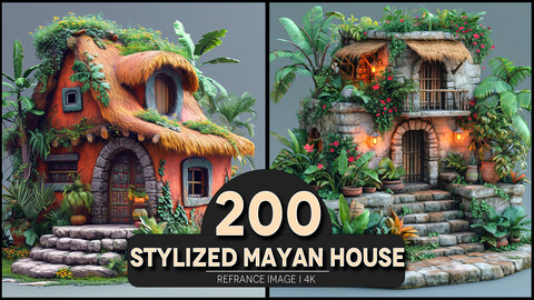 Stylized Mayan House 4K Reference/Concept Images