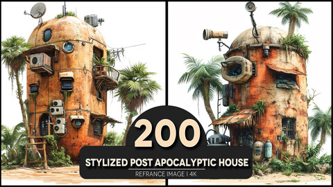 Stylized Post Apocalyptic House 4K Reference/Concept Images