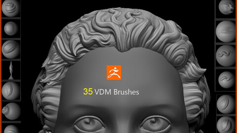35 Stylized Hair VDM Brushes For ZBrush 2019 or Higher
