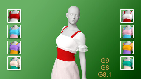(DForce) Summer Dress - Marvelous Designer for Daz 3D G8, 8.1 & 9