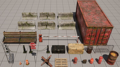 Post-Apocalypse props asset