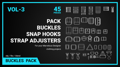 Buckles, Snap hooks, Strap adjusters Pack Vol 3