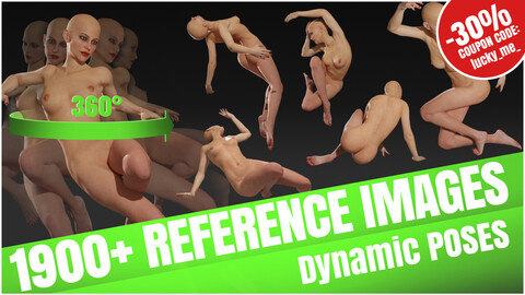 Female Dynamic Poses - 1900+ anatomy reference images