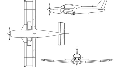 Dreiseitenansicht Wassmer WA-40-svg vector file