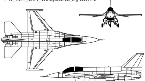 F-16 VISTA MATV Orthographical svg vector file