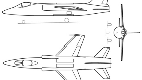 Fiat G.95 4 3-view-svg vector file