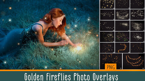 Golden Fireflies Photo Overlays