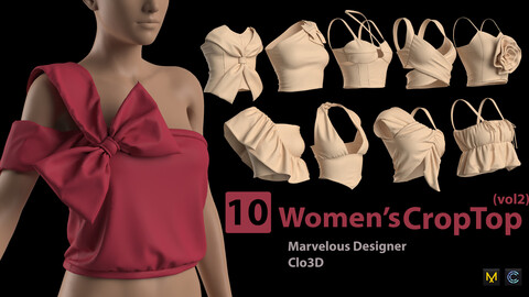 10 Women's CropTop (vol2) + Zprj +Obj + Fbx