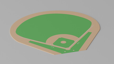 Cartoon Lovely Baseball Field 1 3D model