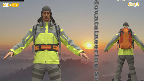 Mountaineering Suit_Hiking Suit_outdoor sportswear_Clo3d, Marvelous Designer Project