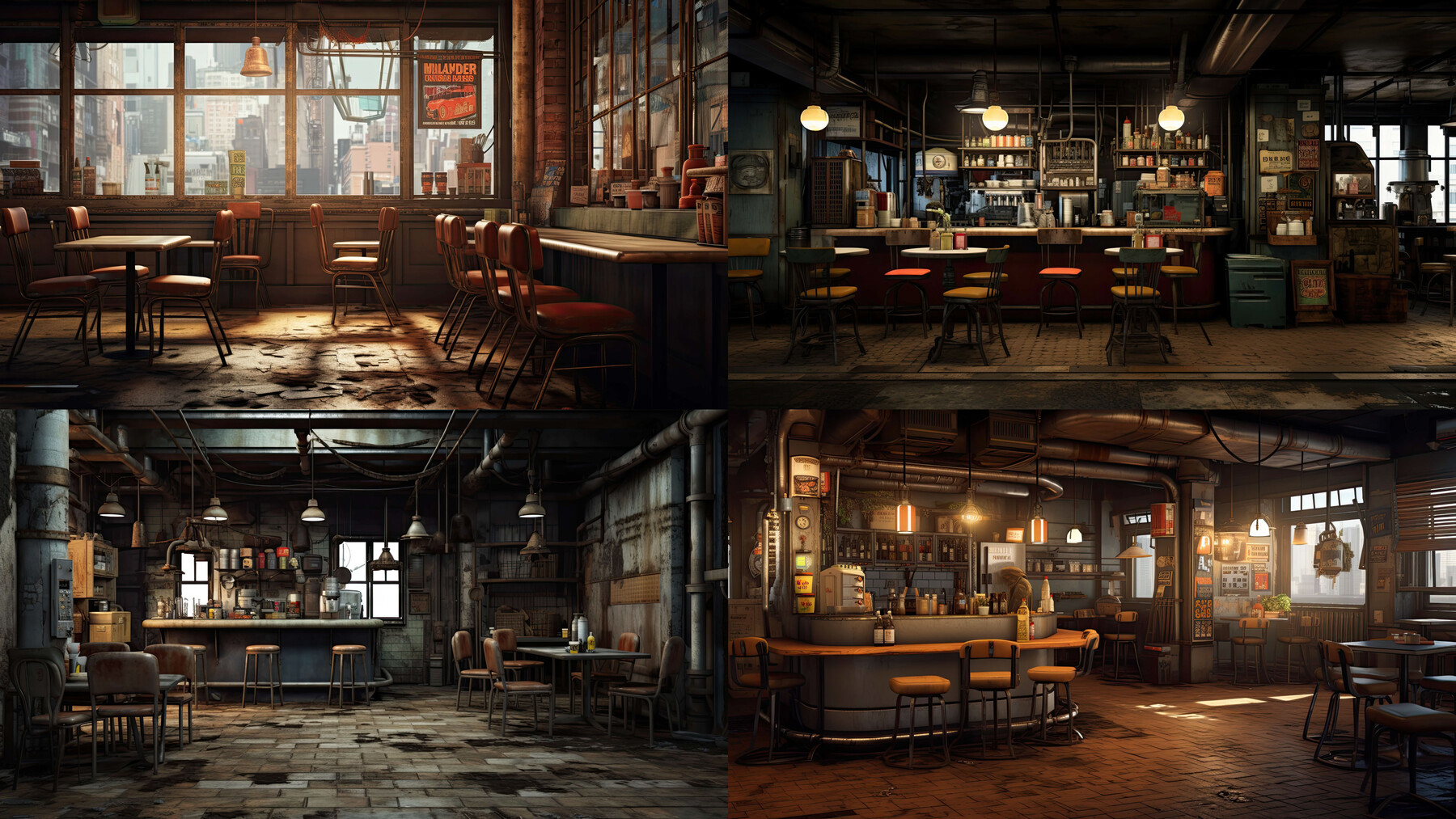 ArtStation - 205 arts - Industrial-Chic Cafe Environment - Interior ...