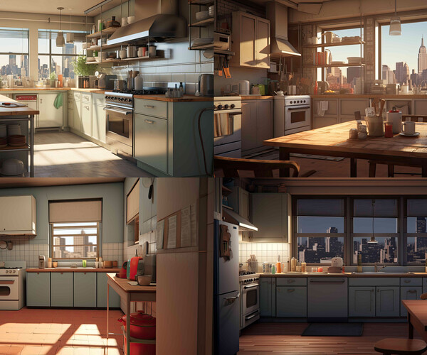 ArtStation - 205 arts - High-Rise Apartment Kitchen Environment ...