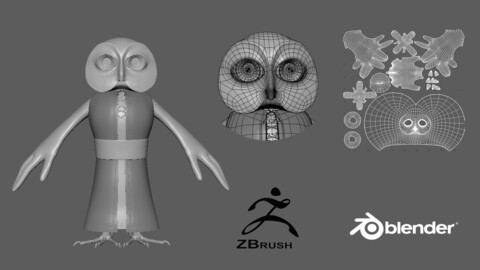 Cartoon Owl- base mesh