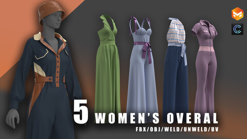 women's overalls/clo3d/marvelous/overalls