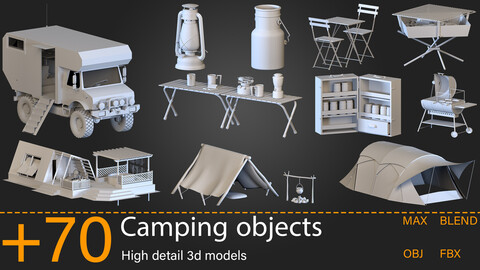 +70-Camping objects -Kitbash -vol.01