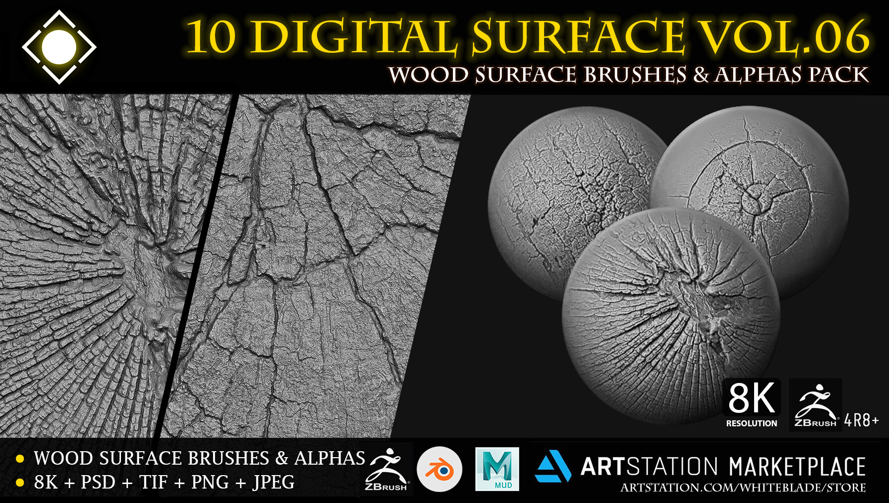 ArtStation - Cloth Seam Brushes + 4K Alphas - ZBrush 4R8+ FREE