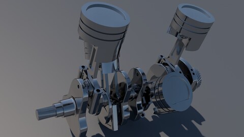 Cranckshaft and pistons V4