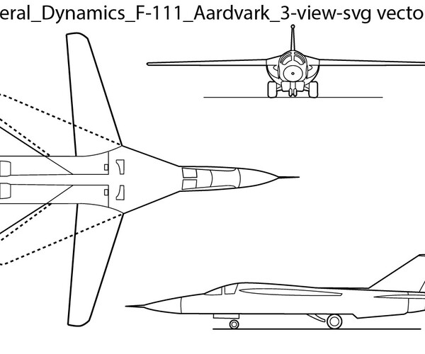 ArtStation - General Dynamics F-111 Aardvark 3-view-svg vector file ...