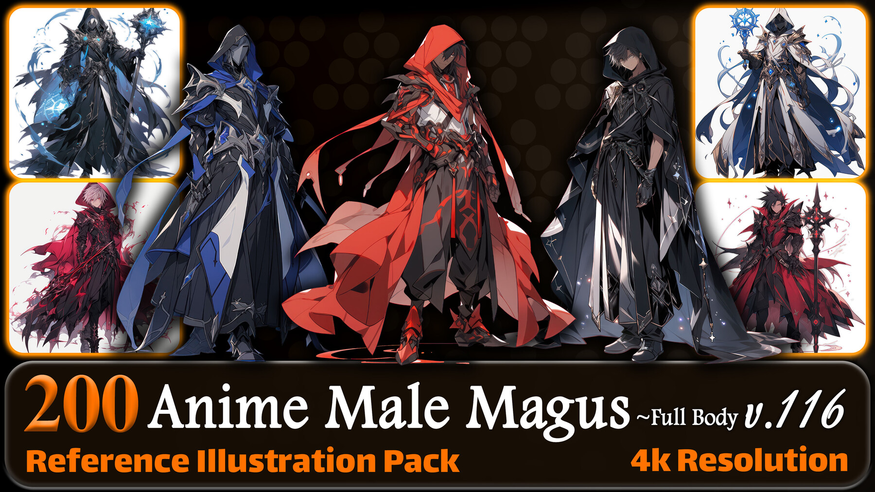 Artstation - 200 Anime Male Magus (full Body) Reference Pack 