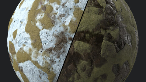 Pavement Materials 100- Muddy And Snow Stone Paving | Sbsar Pbr 4k Seamless