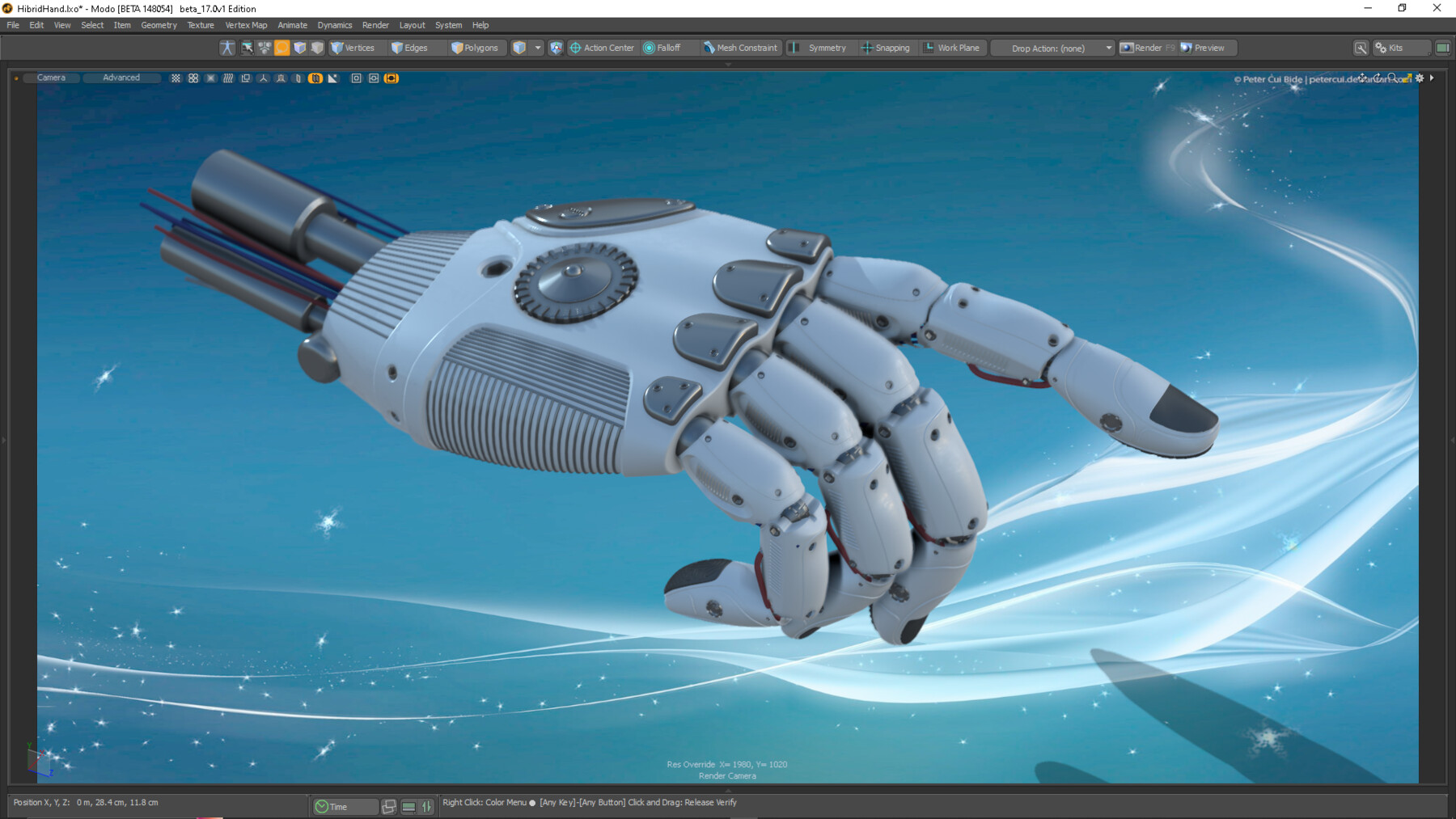 ArtStation - Modelling and texturing a CAD Hibrid Bionic Hand (course for Plasticity  3D)