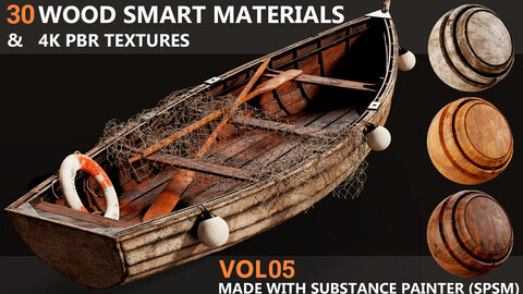 30 Wood Smart Materials +4K PBR Textures_Vol5