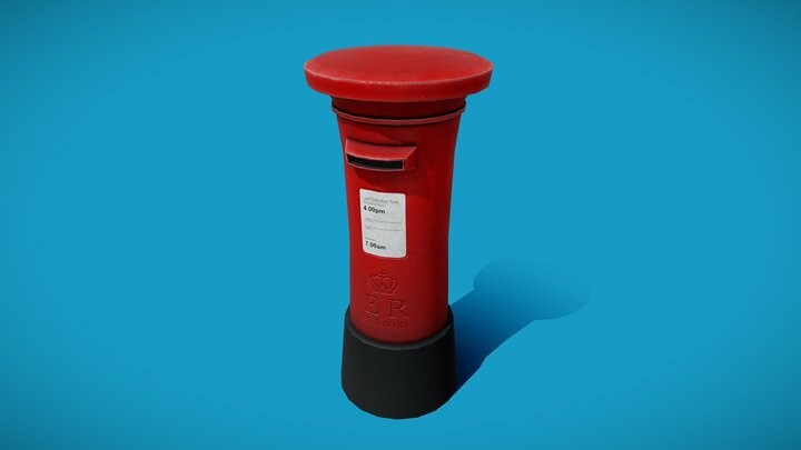 ArtStation - Stylized London UK Letter Box | Game Assets