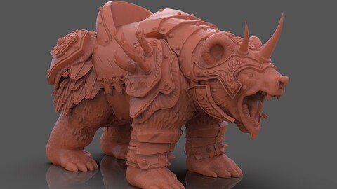 Armored Bear 3D Printing Figurine