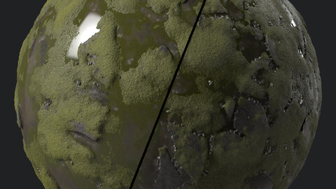 Pavement Materials 102- Muddy And Mossy Paving | Sbsar Pbr 4k Seamless