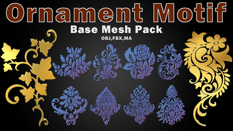 75 Ornaments Motif Base Mesh Pack