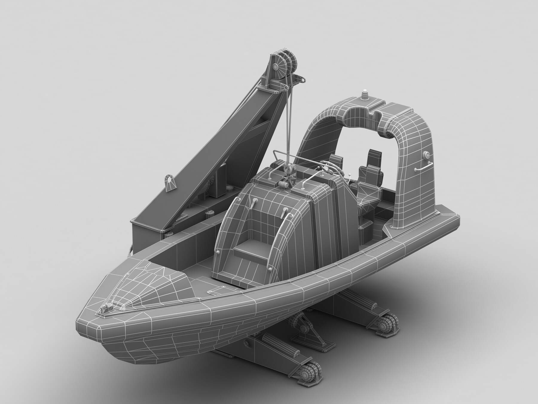 ArtStation - Rescue boat with a crane | Resources