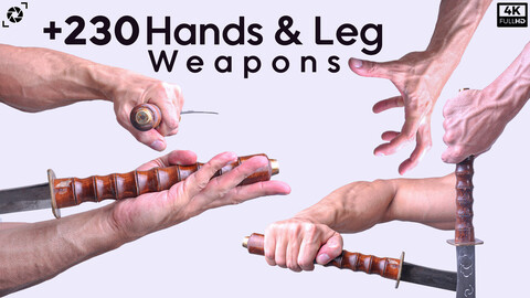 +230 Hands & Leg Weapons References Pictures - Vol 01