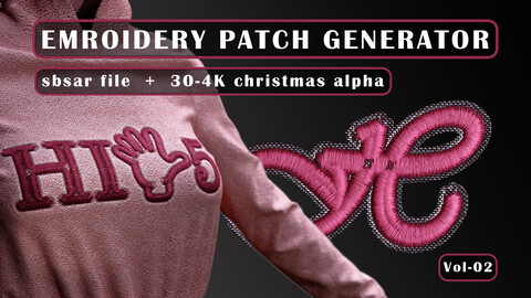 Embroidery Patch Generator + 30 4K Christmas Alpha - Vol02